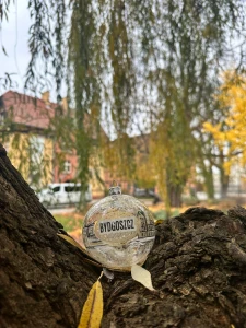 Szklana bombka choinkowa „Bydgoszcz” - złota